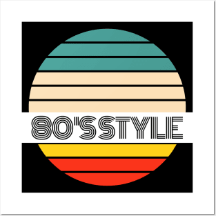 Retro 80’s Style Fashion and Decor (BLACK TEXT) Posters and Art